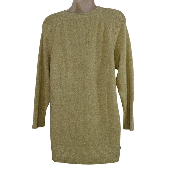 Liz Claiborne V-Neck Knit Sweater Women Size L Gold Long Sleeve Holiday Party - Picture 4 of 9